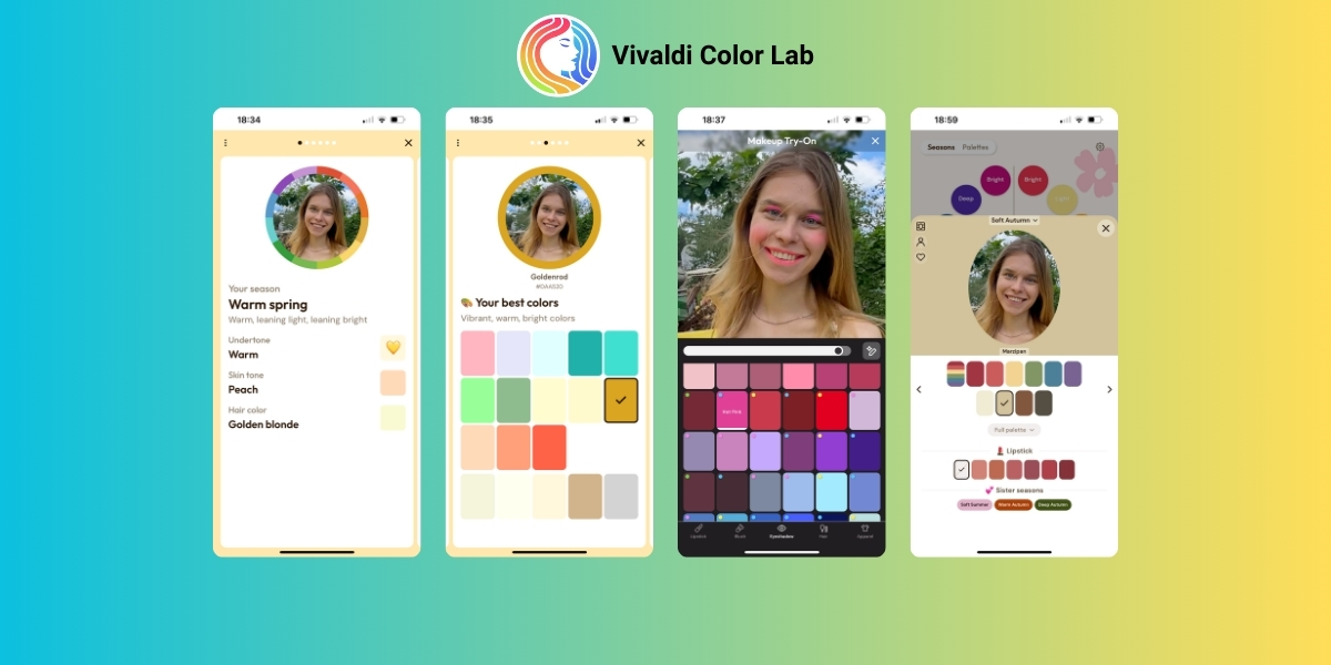 Vivaldi Color Lab app interface showing AI color analysis